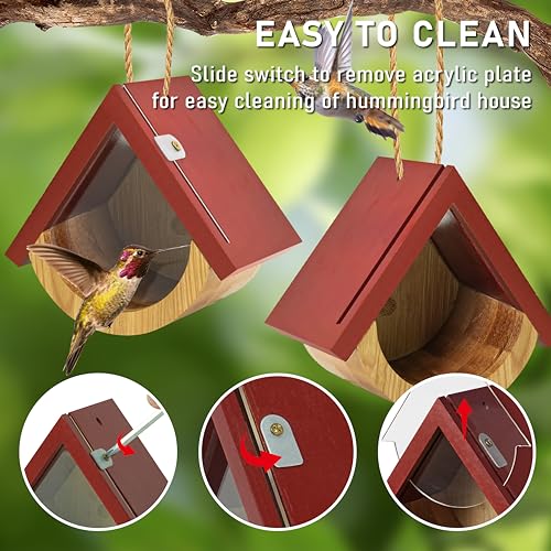 Hummingbird & Chickadee Hanging Houses for Indoor/Outdoor VIEW
