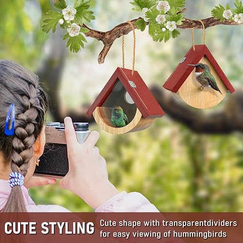 Hummingbird & Chickadee Hanging Houses for Indoor/Outdoor VIEW