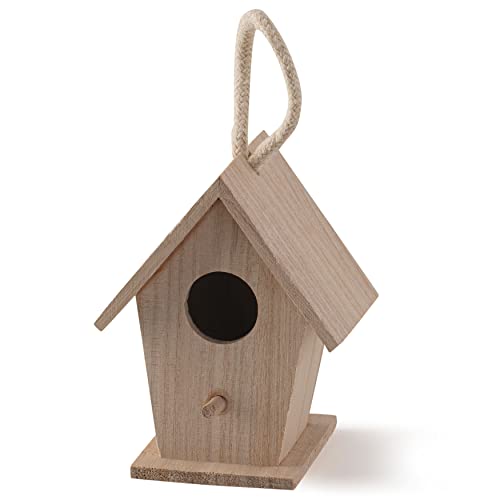 12 Pack Unfinished Wood Birdhouses for Indoor/Outdoor Decor