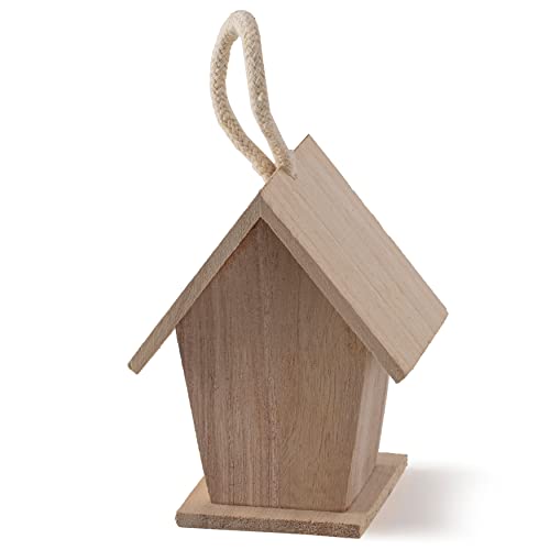 12 Pack Unfinished Wood Birdhouses for Indoor/Outdoor Decor