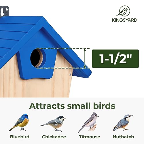 Kingsyard Wooden Bluebird House with Predator Guard, Royal Blue