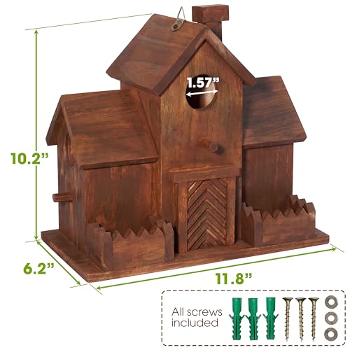 Bluebird Finch Cardinals 3 Hole Outdoor Bird House