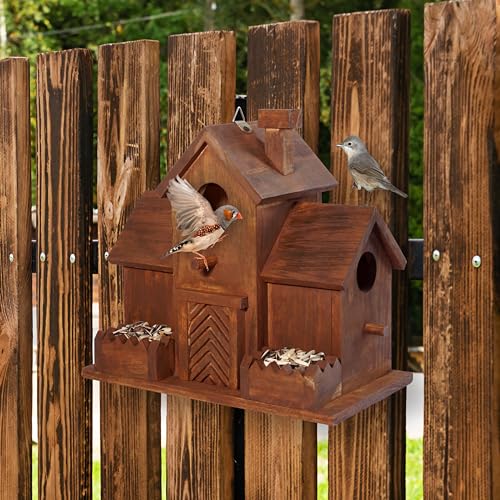 Bluebird Finch Cardinals 3 Hole Outdoor Bird House