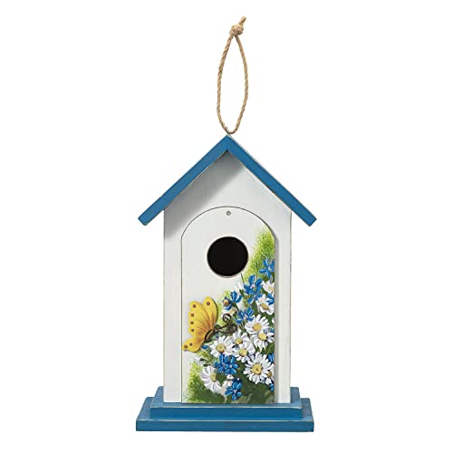 Distressed Wood Daisy Butterfly Birdhouses for Indoor/Outdoor Décor