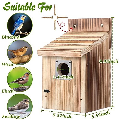 Dreyoo Cedar Bluebird Box Houses 2 Pack Set