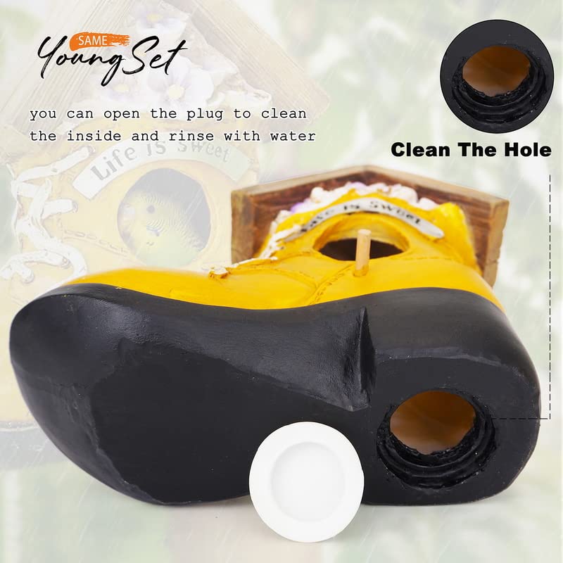 Yellow Shoe Bird House: Unique Outdoor Garden Decor