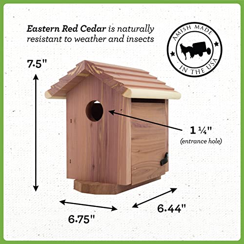 Pennington Cedar Birdhouse for Outdoor Use, Space for Family