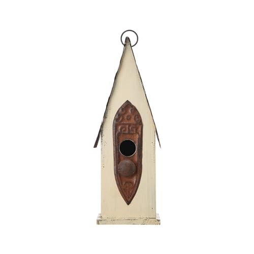 Distressed Wooden Bird House Garden Decor, 13.25" Tall