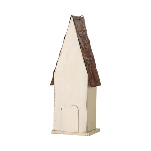 Distressed Wooden Bird House Garden Decor, 13.25" Tall