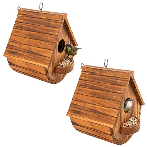2 COLEBA Bird Houses for Outdoor Garden Decor