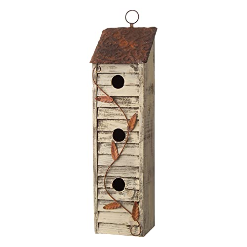 Beautiful 3-Tier Hanging Bird House with Window Shutters