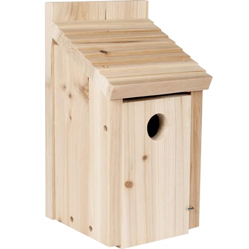 Handcrafted Cedar Wood Bird House - Predator-Proof Design