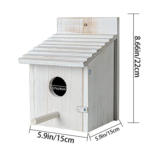 Wooden Hanging Birdhouse for Finch, Bluebird, Cardinals - Outdoor