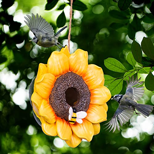 Hand-Painted Sunflower Birdhouse for Indoor & Outdoor Decor