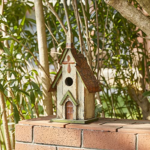 Distressed Church Birdhouse for Garden Decor - 14