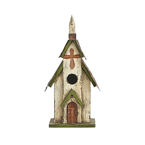 Distressed Church Birdhouse for Garden Decor - 14