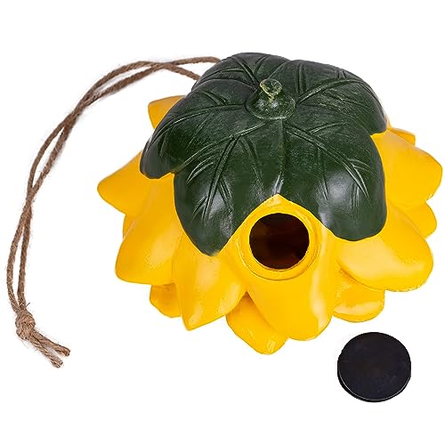 Hand-Painted Sunflower Birdhouse for Indoor & Outdoor Decor