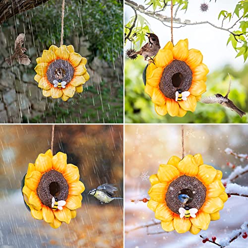 Hand-Painted Sunflower Birdhouse for Indoor & Outdoor Decor