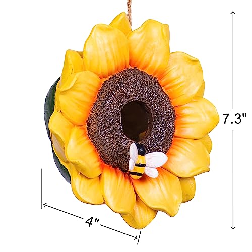 Hand-Painted Sunflower Birdhouse for Indoor & Outdoor Decor