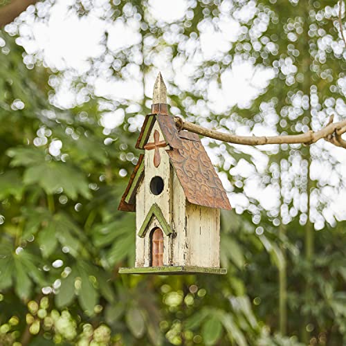 Distressed Church Birdhouse for Garden Decor - 14