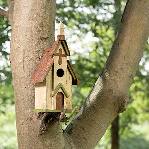 Distressed Church Birdhouse for Garden Decor - 14