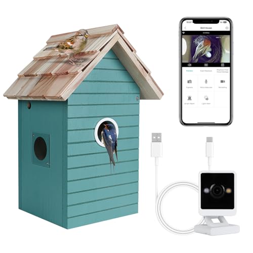 Smart Birdhouse with 4MP Camera - Night Vision, Motion Detection