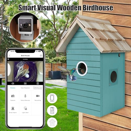 Smart Birdhouse with 4MP Camera - Night Vision, Motion Detection