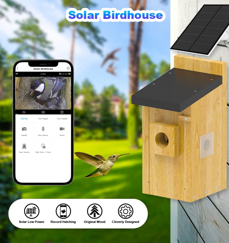 4MP HD Bird House with WiFi Camera & App