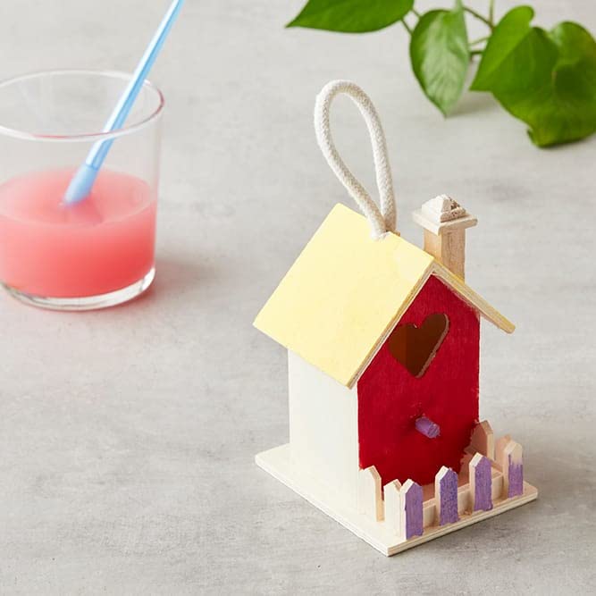 12 Pack Unfinished Wood Heart Fence Outdoor Birdhouse