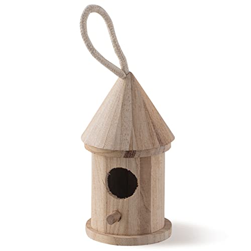 Unfinished Wooden Hut Birdhouse in Bulk Pack of 12
