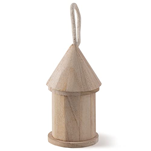 Unfinished Wooden Hut Birdhouse in Bulk Pack of 12