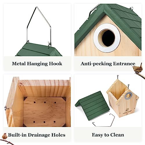 Kingsyard Wooden Bird House with Predator Guard, Wren" -> "Wooden Bird House with Predator Guard, Wren