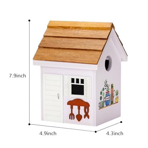 Weather-resistant Hanging Floral Birdhouse for Wren, Chickadee