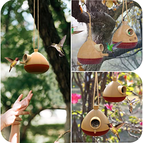 2 Pack Hummingbird & Chickadee Houses, Hanging Indoor/Outdoor