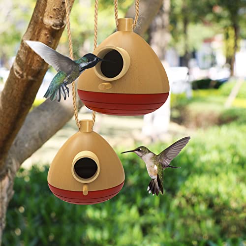2 Pack Hummingbird & Chickadee Houses, Hanging Indoor/Outdoor