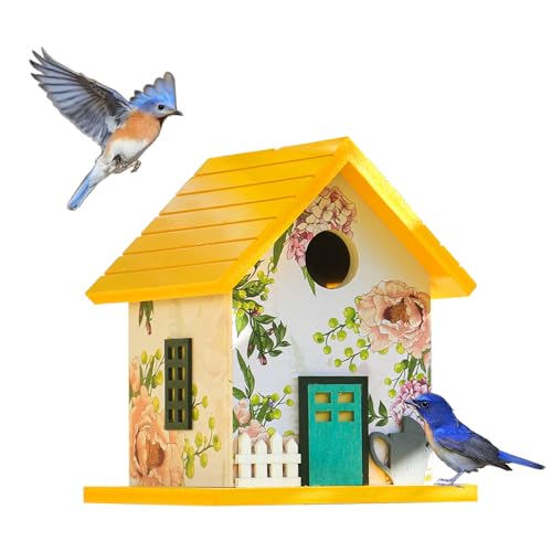 Birdhouse for Bluebird, Sparrow, Chickadee - Garden Cottage