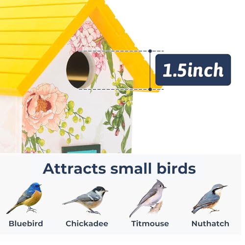 Birdhouse for Bluebird, Sparrow, Chickadee - Garden Cottage