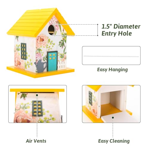 Birdhouse for Bluebird, Sparrow, Chickadee - Garden Cottage