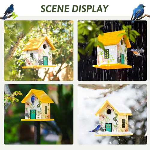 Birdhouse for Bluebird, Sparrow, Chickadee - Garden Cottage