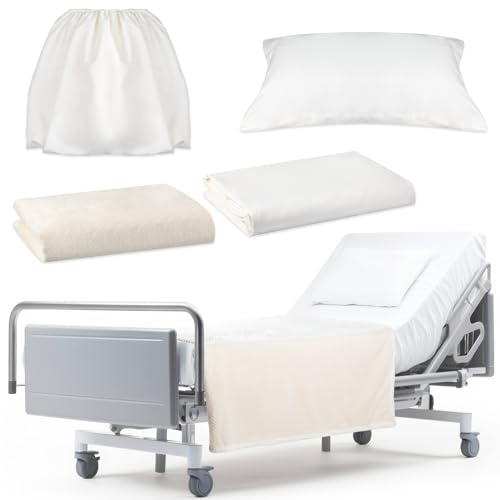 Luxurious 4-Piece Hospital Bedding Set in Soft White
