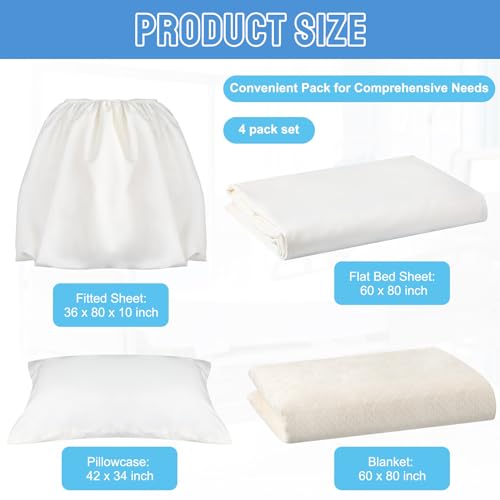 Luxurious 4-Piece Hospital Bedding Set in Soft White