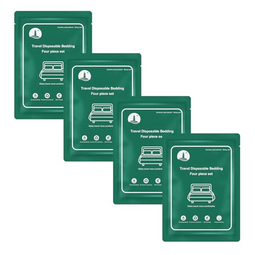 4 Pack Disposable Bedding Set for Travel, Hotel-Quality