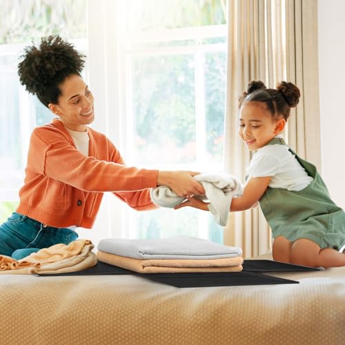 Set of 4 Foldable Bed Sheet Organizers in Black/Gray