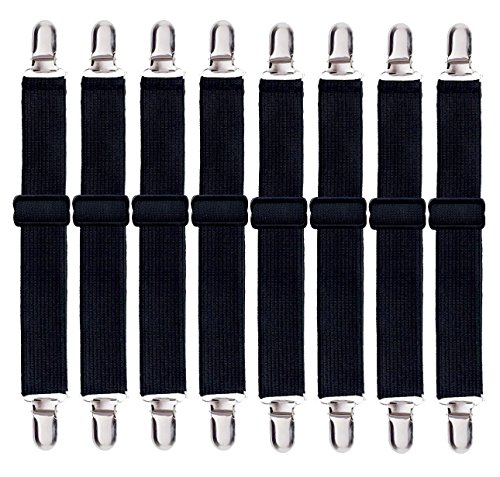 8 Pack Adjustable Bed Sheet Straps - Heavy Duty
