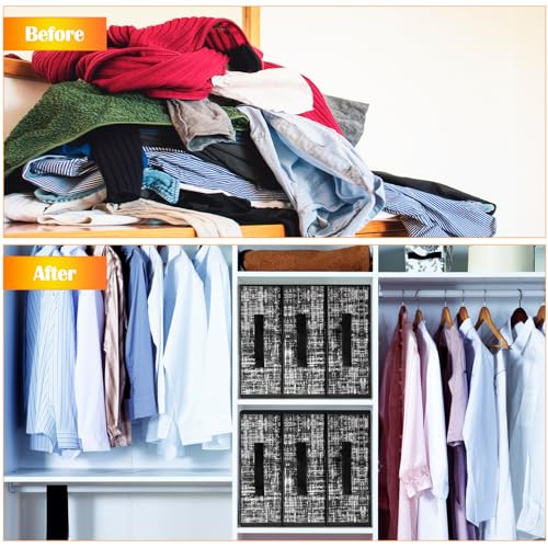 Set of 4 Foldable Bed Sheet Organizers in Black/Gray