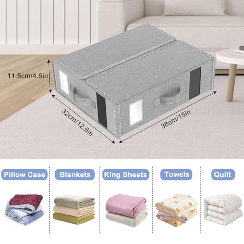 4 Pack Foldable Linen Closet Organizers - Grey