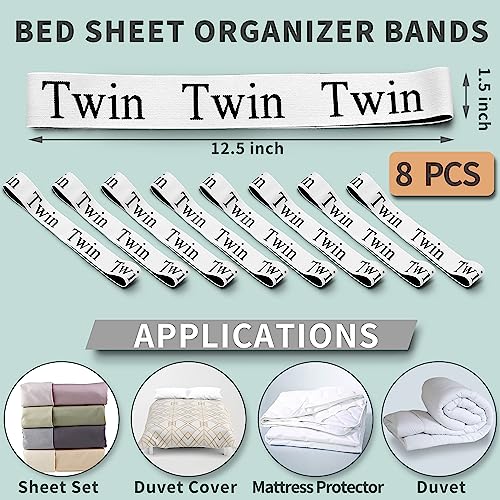 Elastic Sheet Keepers for Linen Closet Organization - 8Pcs