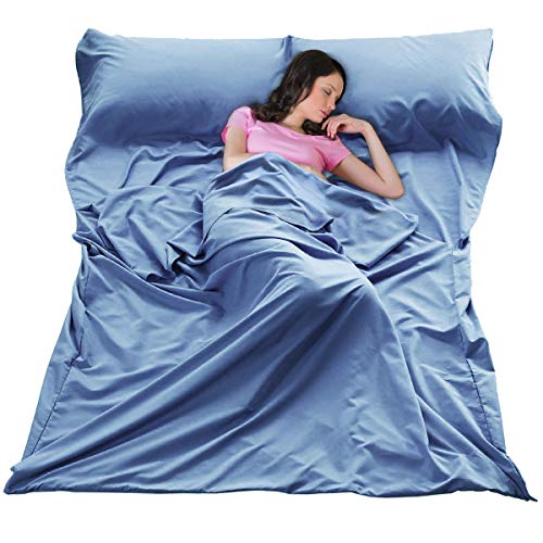 Blue Lightweight Sleeping Bag Liner for Travel Outdoor