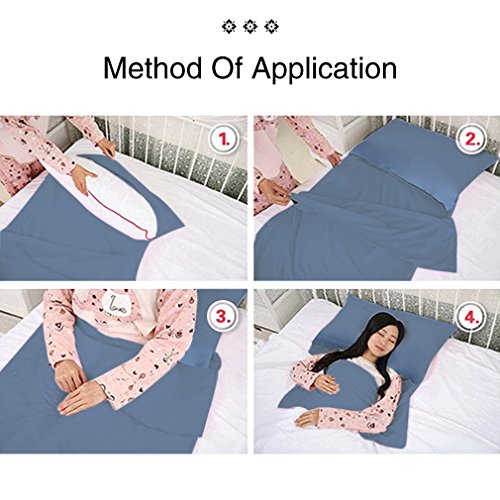 Blue Lightweight Sleeping Bag Liner for Travel Outdoor