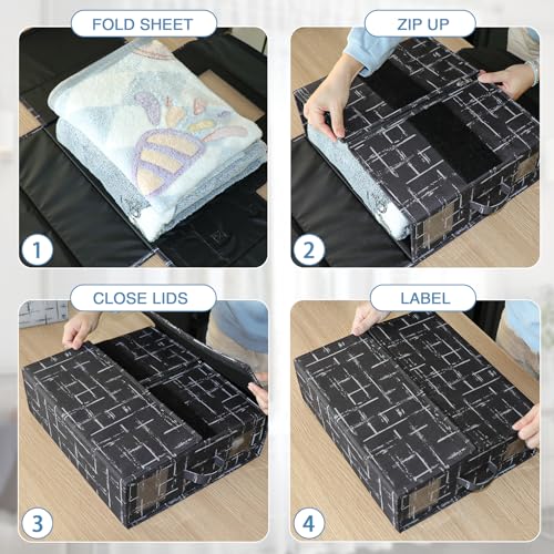 Bed Sheet Organizers: 2 Pack Blanket Storage Bags